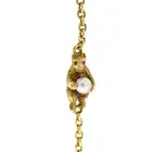 Victorian gold gem bear necklace