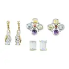 Three pairs of gem-set earrings 