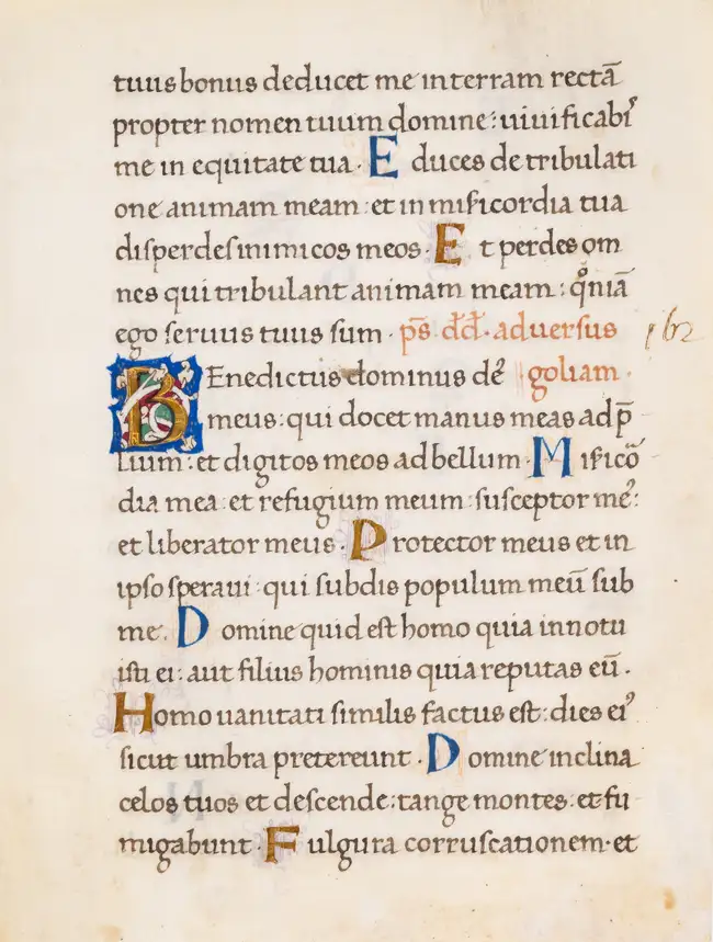 35 Naples.- Two leaves from the well-known Psalter with Passion Sequences copied by Pietro Ursuleo of Capuo, opulently illuminated Latin manuscript on pa...