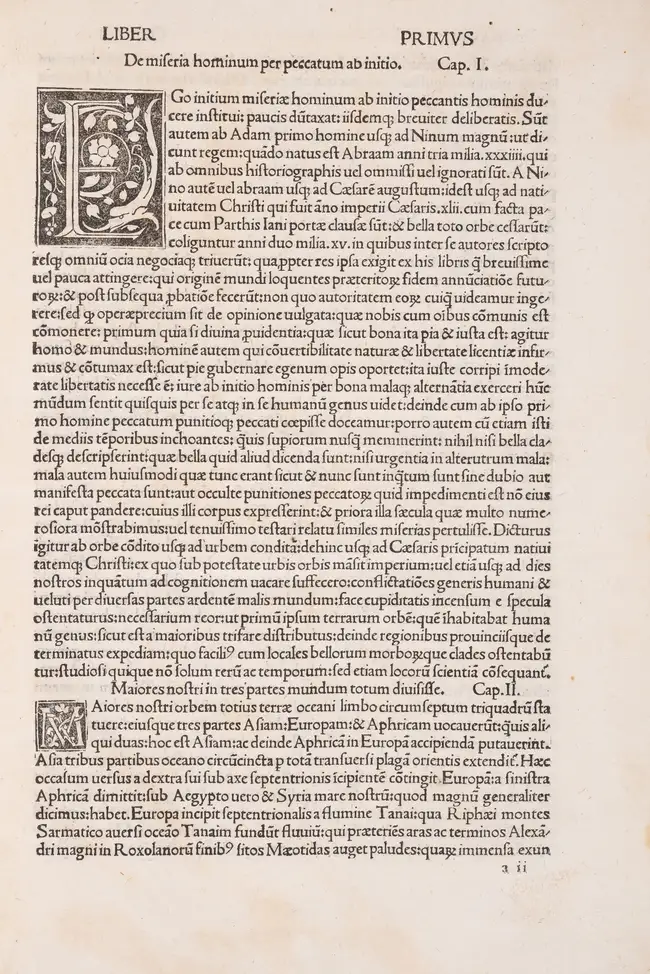 Orosius (Paulus) Historiae adversus paganos, Venice, Christophorus de Pensis for Octavianus...