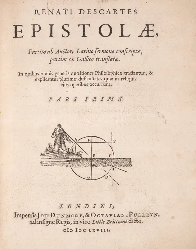 Descartes (Ren&eacute;) Epistol&aelig;, 3 vol. in 1, John Dunmore & Octavian Pulleyn, 1668
