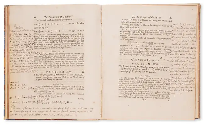 Gambling probability.- De Moivre (Abraham) The Doctrine of Chances: or, A Method of Calculating...