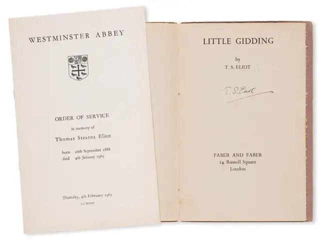 131 Eliot (T.S.) Little Gidding, first edition, signed by the author, 1942; and another, related (2)