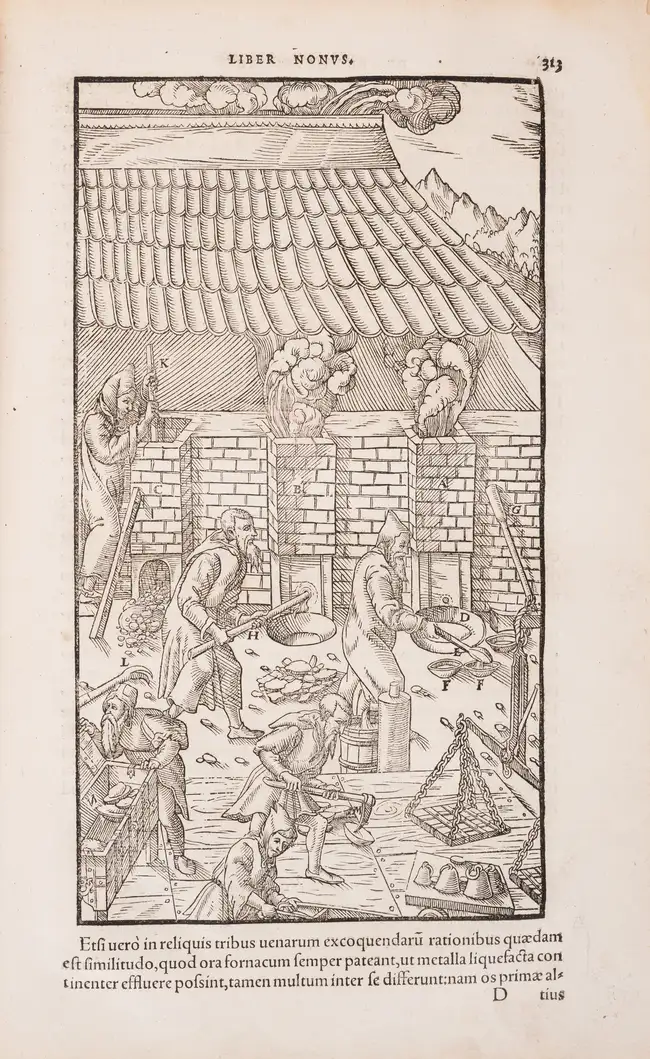 3 Mining &amp; Metallurgy.- Agricola (Georgius) De Re Metallica libri XII...De Animantibus Subterraneis, second edition in Latin, Basel, Hieronymus Frob...
