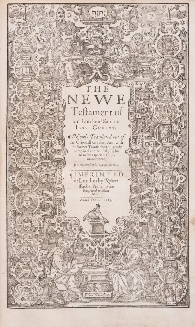 62 Bible, English. Holy Bible (The), Conteyning the Old Testament, and the New: Newly translated out of the Originall Toungues, Robert Barker, 1613.&nbsp...