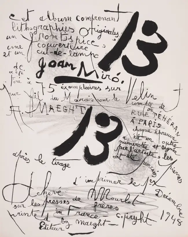 228 Joan Mir&oacute; (1893-1983) Album 13 (Mourlot 71-87)