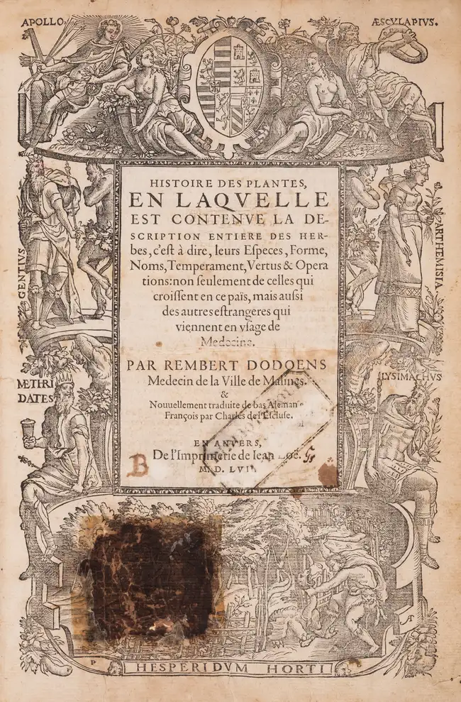 107 Herbal.- Dodoens (Rembert) Histoire des Plantes, first French edition, Antwerp, de l'Imprimerie de Jean Lo&euml;, 1557.