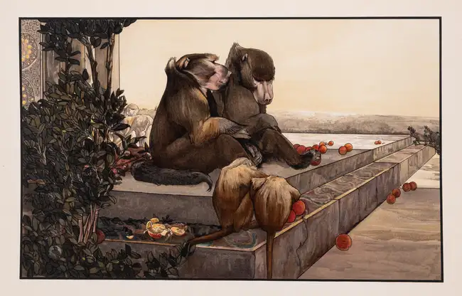184 Kipling (Rudyard).- Detmold (Maurice &amp; Edward J.) Sixteen Illustrations of Subjects from Rudyard Kipling&rsquo;s "Jungle Book", 16 mounted colour-...