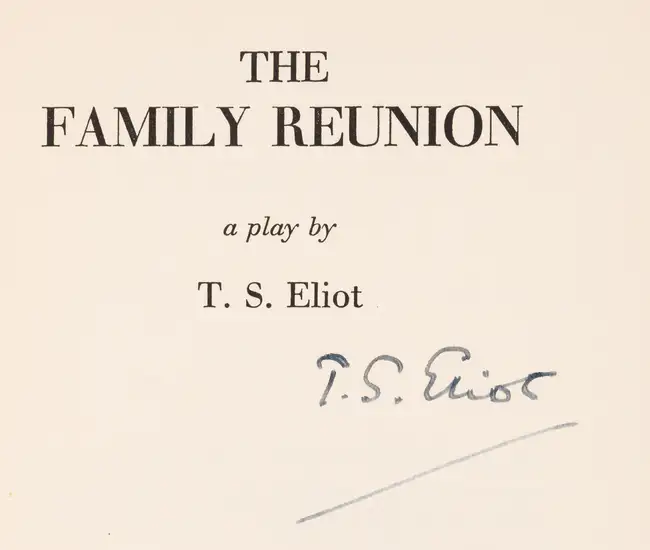 130 Eliot (T.S.) The Family Reunion, first edition, signed by the author, 1939