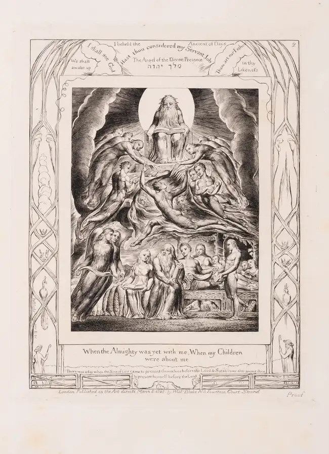 97 Blake (William) Illustrations of the Book of Job, one of 215 first issue "Proof" copies, this one of 65 copies on "French" paper, Published by the Aut...