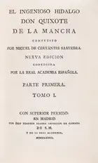90 Bequeathed by Elizabeth Carter to Hannah More.- Cervantes Saavedra (Miguel de) El Ingenioso Hidalgo Don Quixote de la Mancha, 4 vol., inscribed by Han...