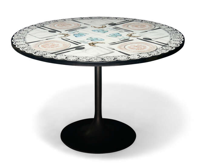 
	
		Piero Fornasetti (Italian 1913-1988), a &#39;Tavola apparecchiata&#39; dining table       
		
