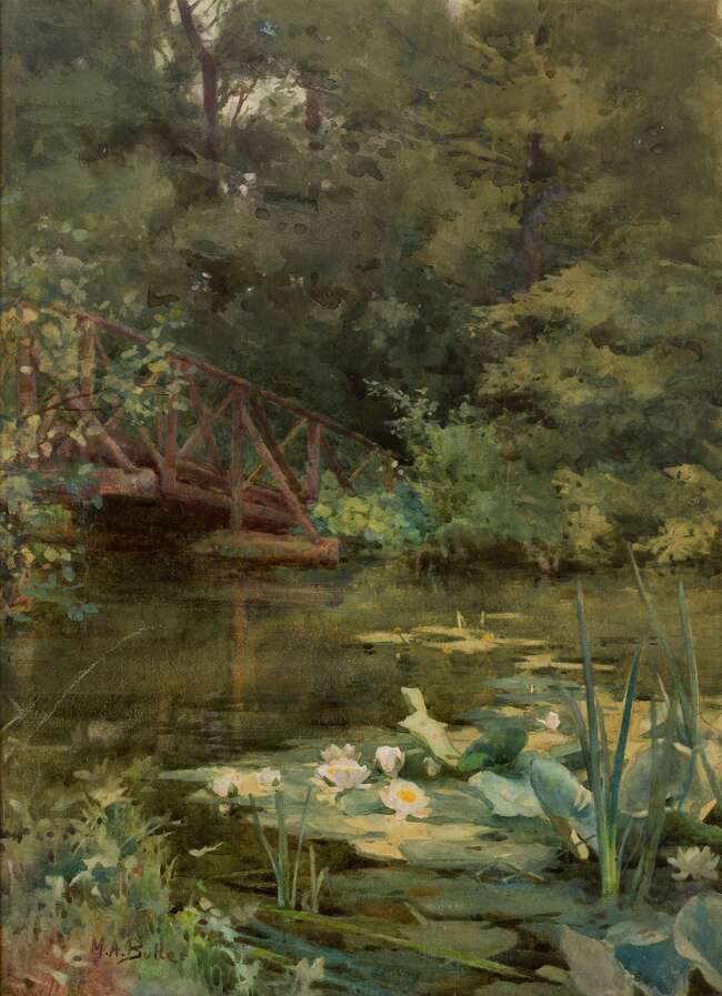 
	
		Mildred Anne Butler, RA, RWS, 
		Irish 1858-1941- 
		View of a garden; and View of a...