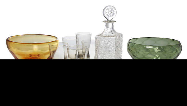
	
		Geoffrey Baxter (British 1922-1995), a Whitefriars &#39;Glacier&#39; decanter and stopper
		