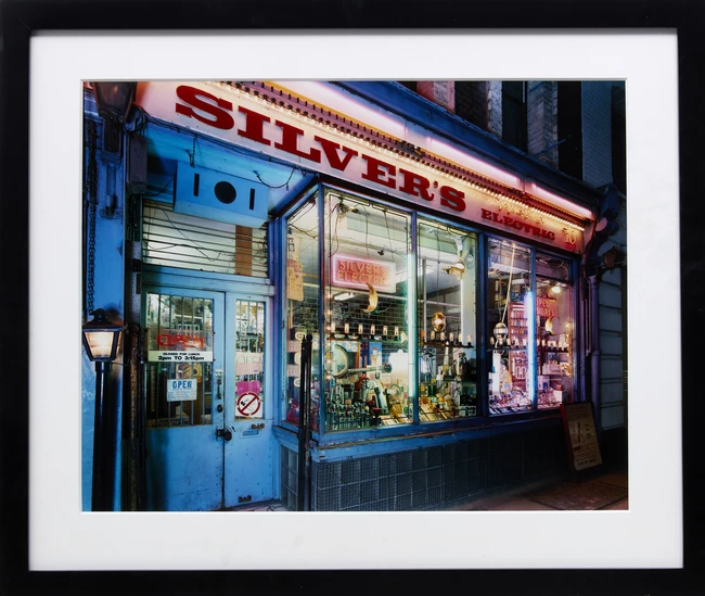 Jim Dow,American b. 1942-
Silver's Electrics (Interior), Soho, London, 1993; James Smith Stick Shop,...