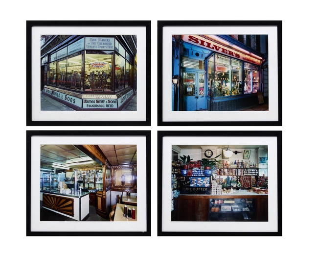 Jim Dow,American b. 1942-
Silver's Electrics (Interior), Soho, London, 1993; James Smith Stick Shop,...