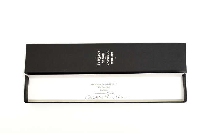 
	
		Anthea Hamilton, 
		British b.1978-
		 
		Man Fan, 2012; 
		 
		fan, offset lithograph...