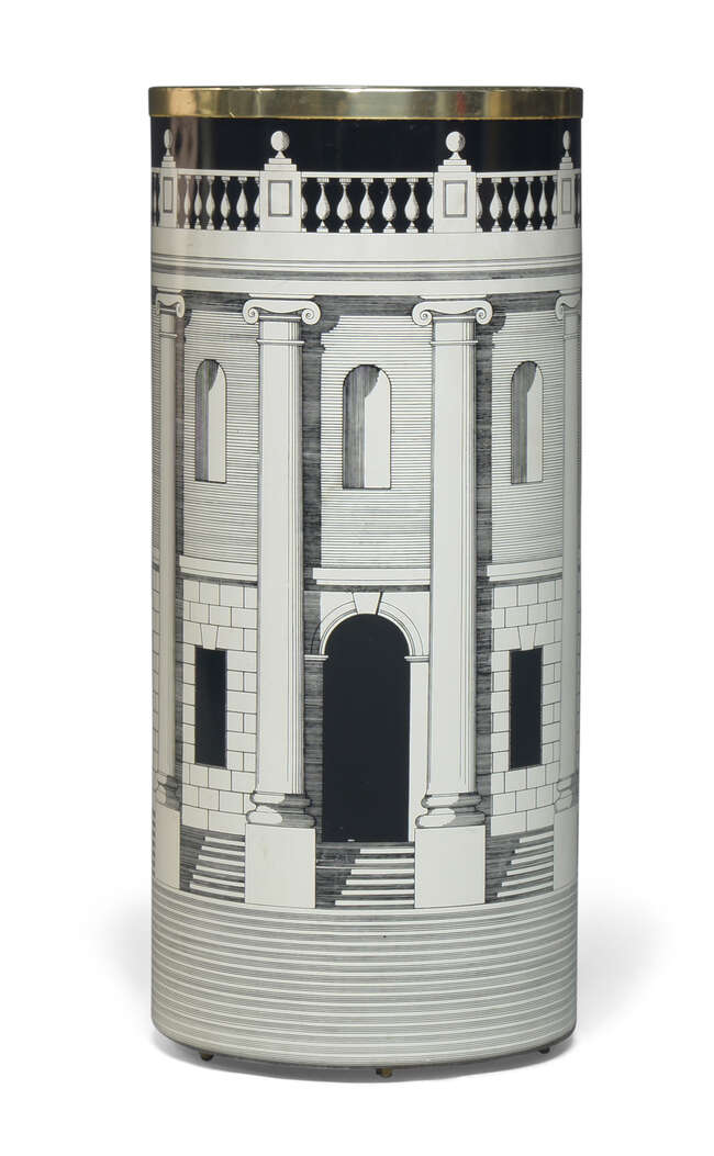 
	
		Piero Fornasetti (Italian 1913-1988), a &#39;Casa con Colonne&#39; umbrella stand    
		c.1990,...