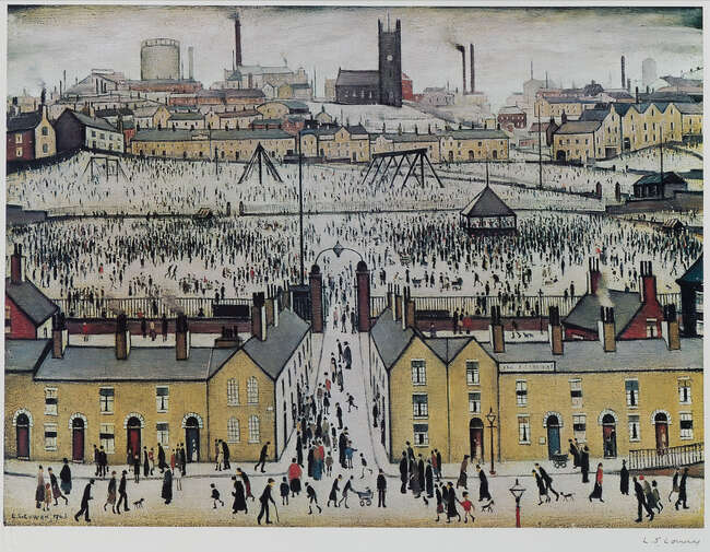 
	
		Laurence Stephen Lowry RBA RA, 
		British 1887-1976-
		 
		Britain at Play;
		 
		