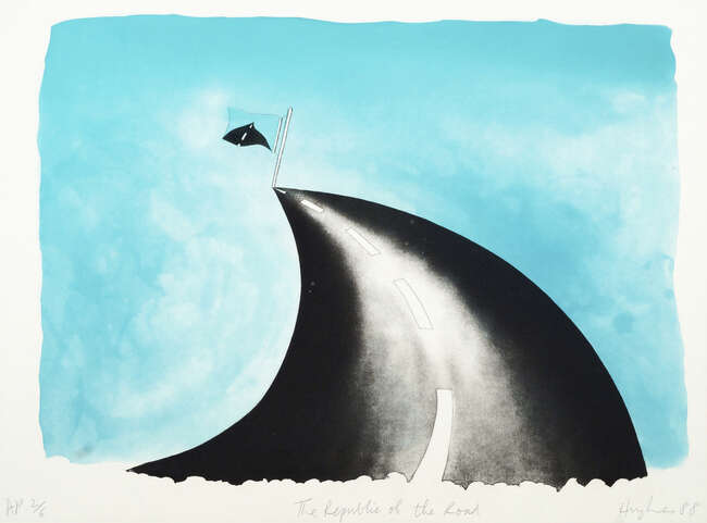 
	
		Patrick Hughes, 
		British b.1939- 
		 
		The Republic of the Road, 1988; 
		 
		