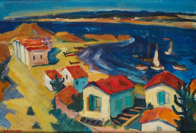 To Be Sold with No Reserve: Robert Leboucher, French 1919-2017 - Village au bord de la mer; ...