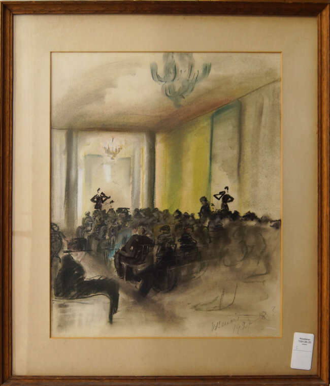 
	
		Nadia Benois, 
		Russian 1896-1975 - 
		 
		Theatre scene, 1927-28; 
		 
		