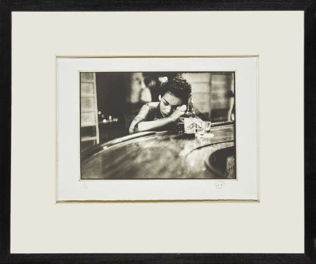 
	
		Eve Arnold OBE Hons FRPS, 
		American, 1912-2012- 
		Bargirl in brothel in the red...
