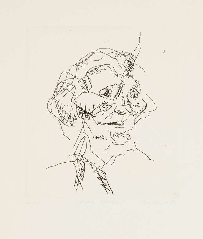 
	
		Frank Auerbach,
		British/German b.1931-
		 
		Six Etchings of Heads [Marlborough...