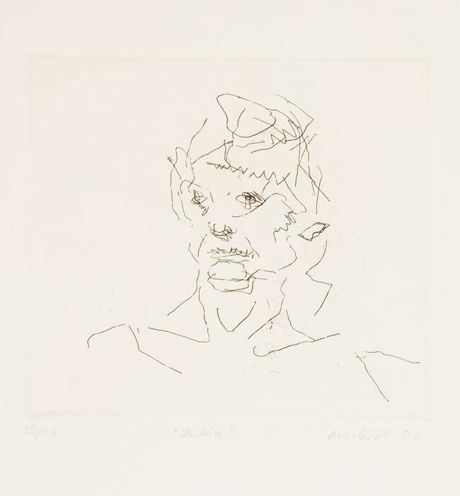 
	
		Frank Auerbach,
		British/German b.1931-
		 
		Six Etchings of Heads [Marlborough...