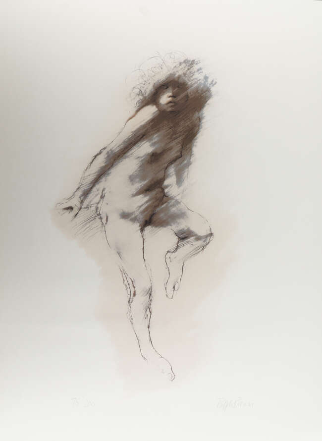 
	
		Ralph Brown RA,
		British 1928-2013-
		 
		Girl;
		 
		pencil on paper, signed...