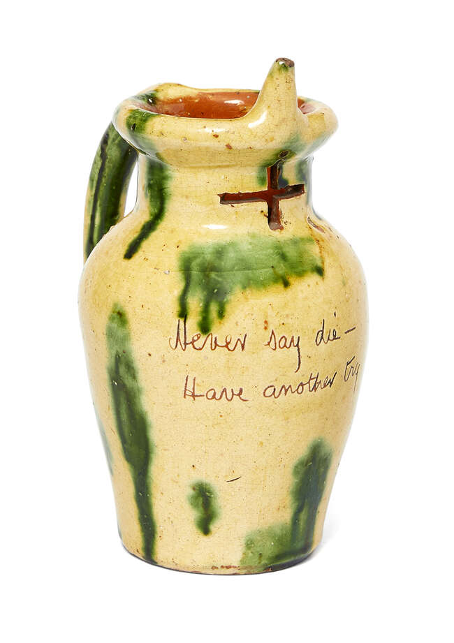 
	
		Attributed Donyatt, an earthenware puzzle jug   
		Second half 19th century, unsigned ...