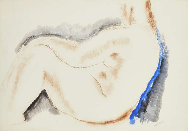 
	
		Frank Dobson RA, 
		British 1886-1963 - 
		 
		Seated Nude, c.1935; 
		 
		red chalk...