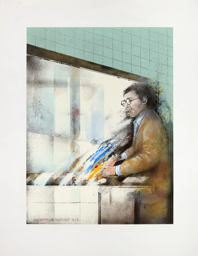 Terry Wilson, British b.1948- Anonymous Portrait 5; Anonymous Portrait 6, 1980; two screenprints...