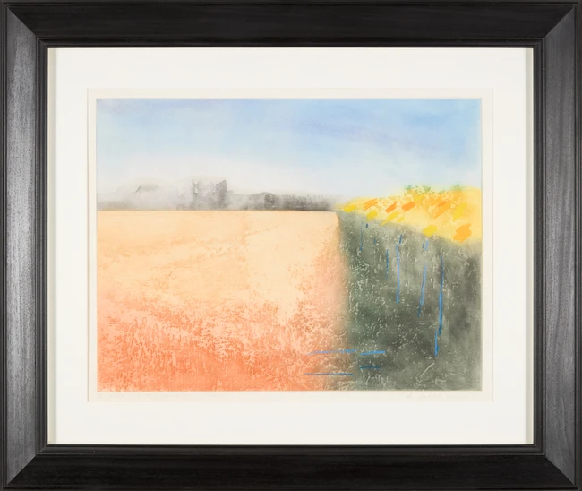 To Be Sold with No Reserve: Donald Wilkinson, British b.1937- Edge of the Sunflower field -...