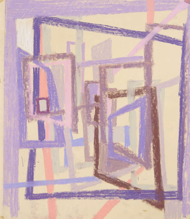 Francis Carr, Hungarian/British 1919-2013- Structure, Windows; pastels on paper, titled to...