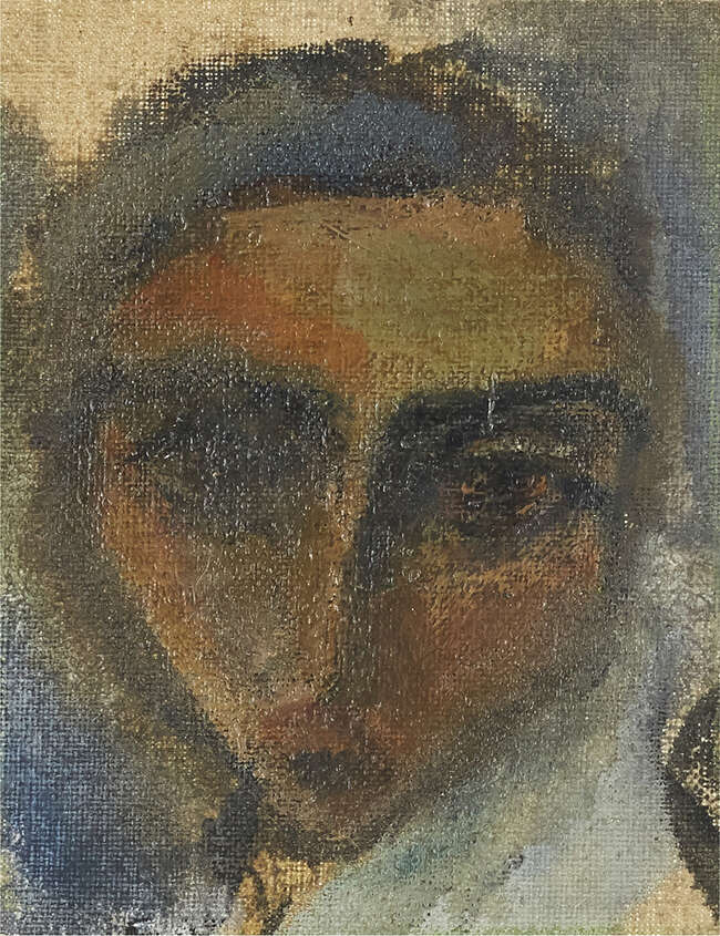 
	
		Roger Hilton,
		British 1911-1975-
		 
		Head of a woman;
		 
		oil on...