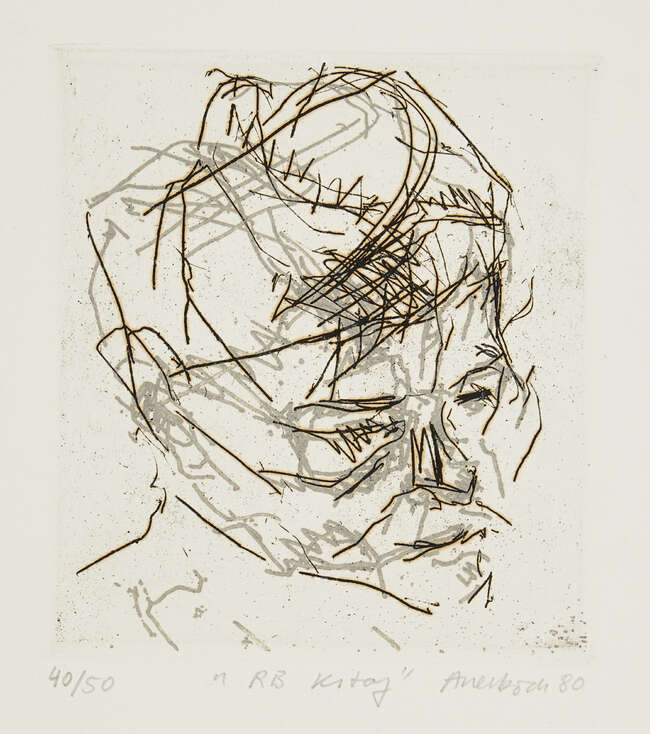 
	
		Frank Auerbach,
		German/British b.1931-
		 
		RB Kitaj [Marlborough 10], 1980;
		 
		