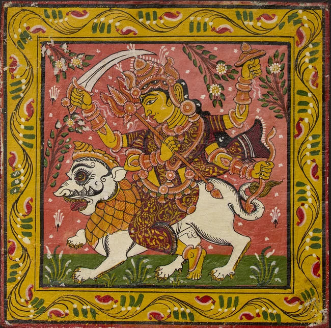 Two Orissa school paintings,India, second half 20th century
Durga; Krishna and Radha
varnished...