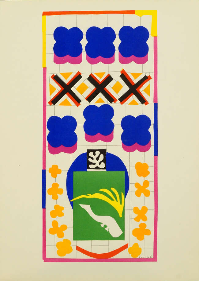 
	
		Henri Matisse, 
		French 1869-1954- 
		 
		Poissons Chinois - Maquette for a Stained...