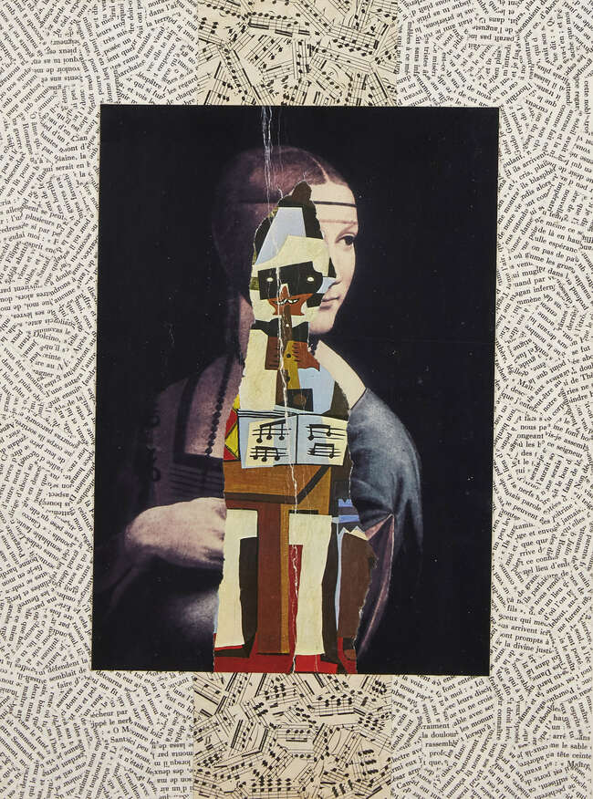 
	
		Jiri Kolar, 
		Czech 1914-2002-
		&#39;Panna a Muzikant,&#39;;
		chiasmage/collage, paper on...