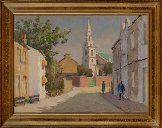 
	
		Alan Stenhouse Gourley PROI, 
		British 1909-1991 - 
		 
		Old Greenwich; 
		 
		