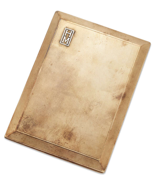 
	
		Asprey & Co, A 9ct gold cigarette case, by Asprey & Co, the rectangular engine-turned...