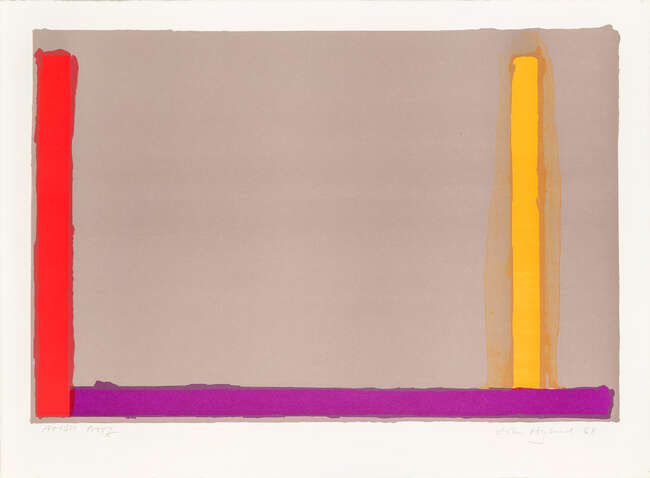
	
		John Hoyland RA, 
		British 1934-2011- 
		 
		Small Grey Swiss, 1968;
		 
		lithograph...