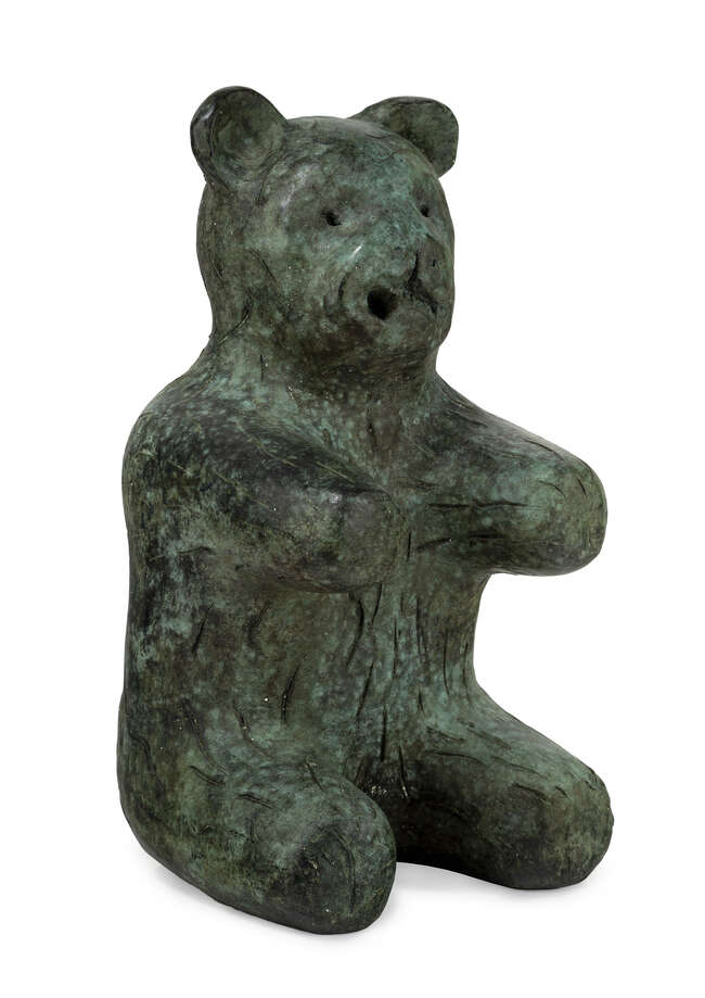 
	
		Laura Ford, 
		British b.1961 - 
		 
		Smoking Bear, 1987; 
		 
		bronze, H38 x W18.5...