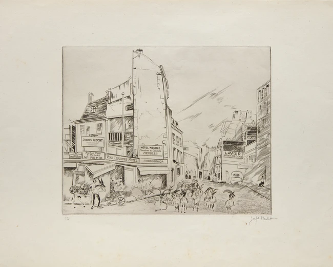 Joseph Hecht, Polish 1891-1951, Paris, Rue des Pretres Saint-Severin, Rue Mouffetard,...