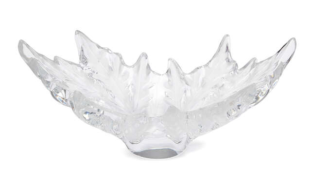 
	
		Lalique, a clear and frosted glass bowl
		Champs Elysees, No.11216, designed post-war,...