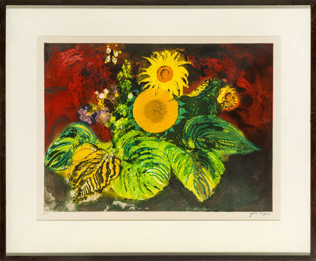 
	
		John Piper, 
		British 1903-1992- 
		 
		Sunflowers [Levinson 420], 1989; 
		 
		