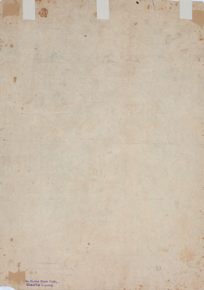 
	
		A large prepatory ink drawing of an encampment outside a town, Rajasthan, 19th century,...