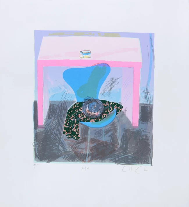 Chloe Cheese, British, 1952
Hat and Radio, 1982;
two lithographs in colour, both signed and nunbered...