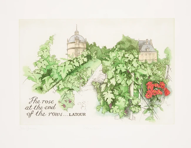 John Furnival, British, 1933-2020 Chateau Latour, Chateau d'Issan and Chateau Ausone; three...